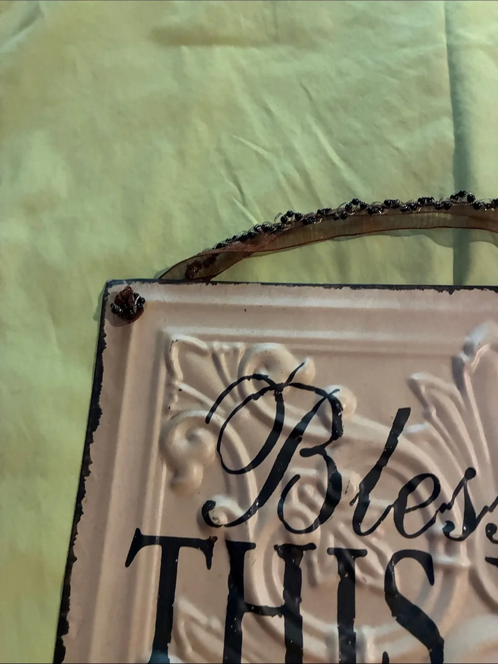 Bless This Home Cream Wall Plaque - Decorative Home Sign